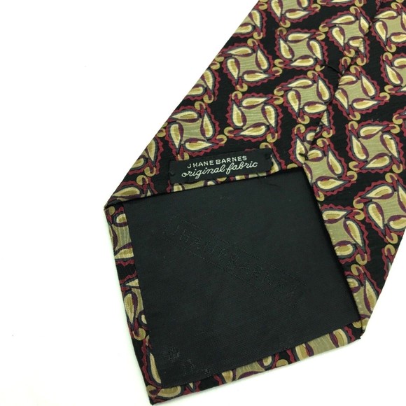 JHANE BARNES Tie Original Fabric 100% Silk Japan Geometric Men’s Necktie 👔 57" - Picture 6 of 12